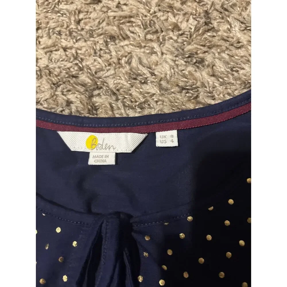 Boden Hazel Metallic Polka Dot Puff Bell Long Sleeve 4